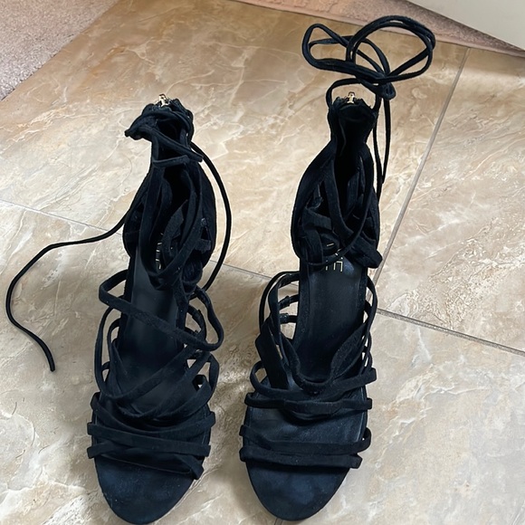 RAYE x Revolve - *Brielle* Black Strappy Suede Stiletto Heel - Picture 3 of 5